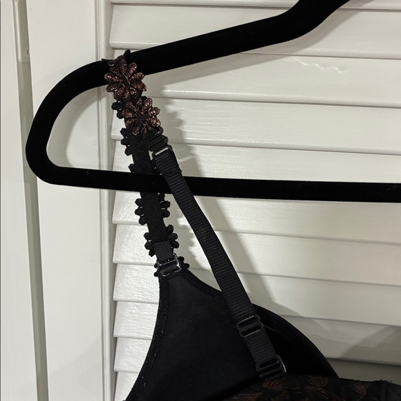 Marie Jo Avero Convertible Bra 36D Black and Brown Floral Bra Shimmery Goldish - Picture 8 of 10